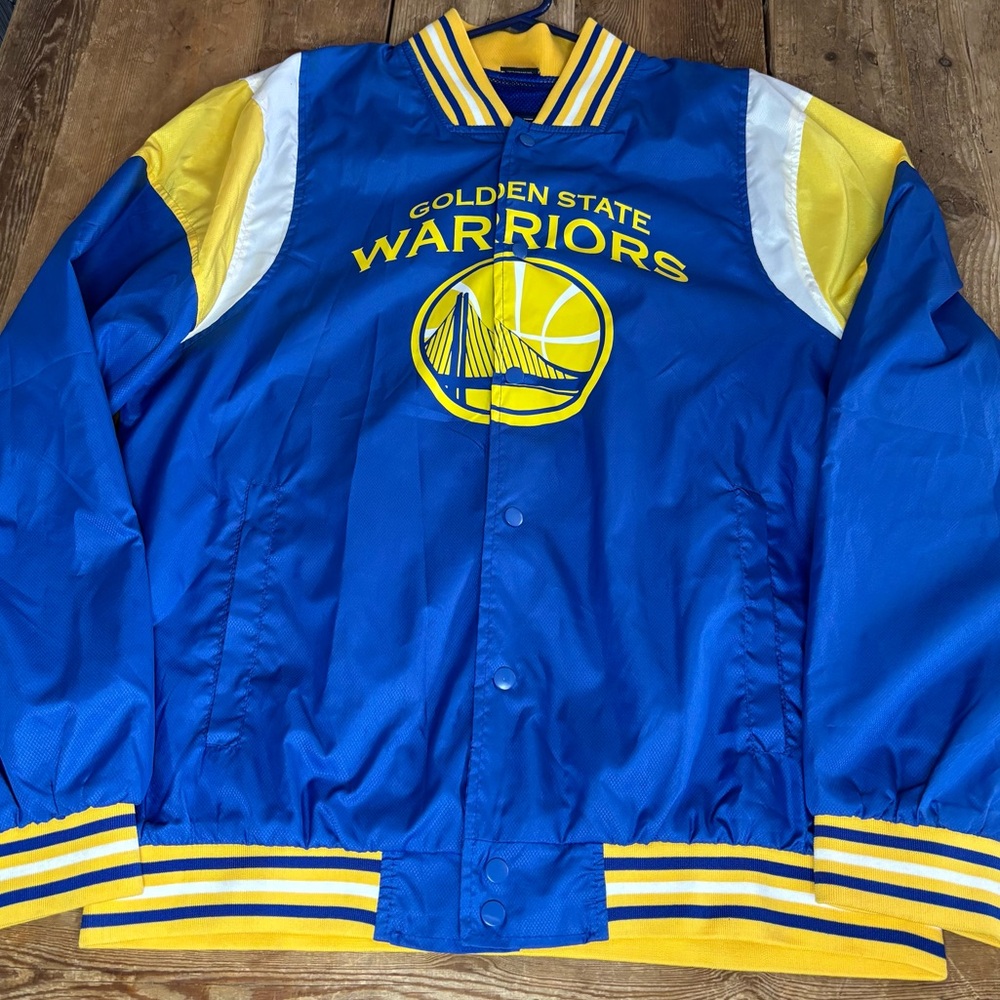 NBA Golden State Warriors Blue and Yellow Windbreaker